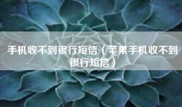 手机收不到银行短信（苹果手机收不到银行短信）