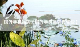 国外手机品牌（国外手机品牌有哪些）