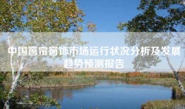 中国窗帘窗饰市场运行状况分析及发展趋势预测报告