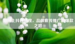 如何上抖音热搜，品牌宣传推广的爆款之路
