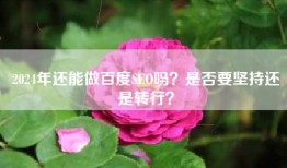 2024年还能做百度SEO吗？是否要坚持还是转行？