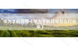 华为手机符号（华为手机符号怎么打出来）