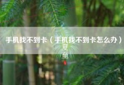 手机找不到卡（手机找不到卡怎么办）