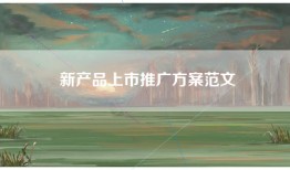 新产品上市推广方案范文