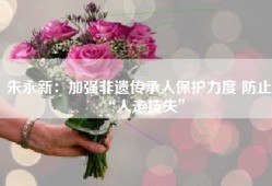 朱永新：加强非遗传承人保护力度 防止“人走技失”