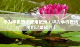 华为手机查询使用记录（华为手机查询使用记录软件）