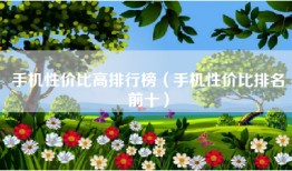 手机性价比高排行榜（手机性价比排名前十）