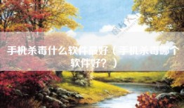 手机杀毒什么软件最好（手机杀毒哪个软件好？）