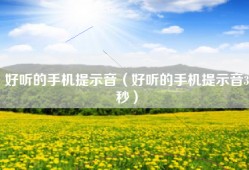 好听的手机提示音（好听的手机提示音3秒）