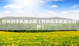 好听的手机提示音（好听的手机提示音3秒）
