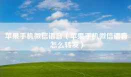 苹果手机微信语音（苹果手机微信语音怎么转发）