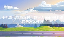 手机没电也能支付！数字人民币SIM卡硬钱包怎么开通