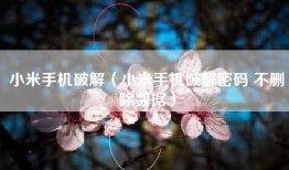 小米手机破解（小米手机破解密码 不删除数据）