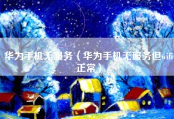 华为手机无服务（华为手机无服务但wifi正常）