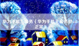 华为手机无服务（华为手机无服务但wifi正常）