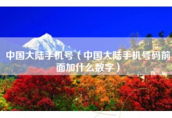 中国大陆手机号（中国大陆手机号码前面加什么数字）