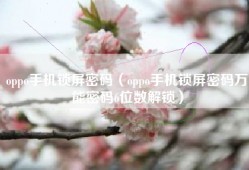 oppo手机锁屏密码（oppo手机锁屏密码万能密码6位数解锁）