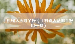 手机输入法哪个好（手机输入法哪个好用一些）