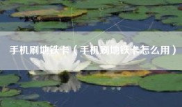 手机刷地铁卡（手机刷地铁卡怎么用）
