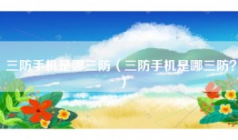 三防手机是哪三防（三防手机是哪三防？）