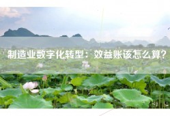 制造业数字化转型：效益账该怎么算？