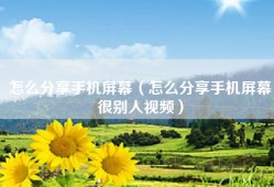 怎么分享手机屏幕（怎么分享手机屏幕很别人视频）