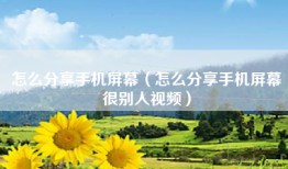怎么分享手机屏幕（怎么分享手机屏幕很别人视频）