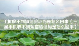 手机收不到短信验证码是怎么回事（三星手机收不到短信验证码是怎么回事）