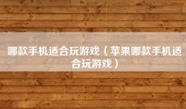 哪款手机适合玩游戏（苹果哪款手机适合玩游戏）