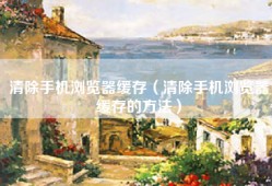 清除手机浏览器缓存（清除手机浏览器缓存的方法）