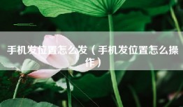 手机发位置怎么发（手机发位置怎么操作）
