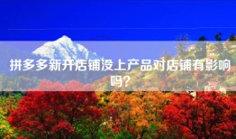 拼多多新开店铺没上产品对店铺有影响吗？