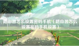 路由器怎么设置密码手机（路由器怎么设置密码手机设置）