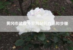 黄冈市建设外贸网站的方法和步骤