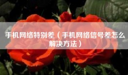 手机网络特别差（手机网络信号差怎么解决方法）