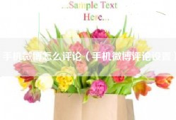 手机微博怎么评论（手机微博评论设置）