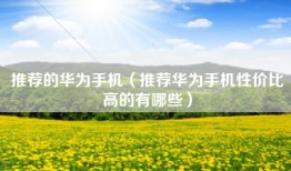 推荐的华为手机（推荐华为手机性价比高的有哪些）