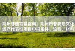 荆州非遗项目咨询！荆州市非物质文化遗产代表性项目申报条件、流程、材料