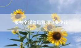 报考全媒体运营师证多少钱