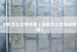 手机怎么交电话费（手机怎么交电话费用）
