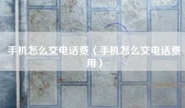 手机怎么交电话费（手机怎么交电话费用）