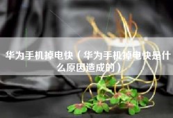 华为手机掉电快（华为手机掉电快是什么原因造成的）