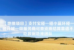 【地推项目】支付宝碰一碰小蓝环碰一碰开城一级服务商可查资质结算靠谱不吃数据地推团队