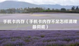 手机卡内存（手机卡内存不足怎样清理最彻底）