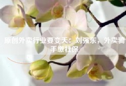 原创外卖行业要变天：刘强东，外卖骑手缴社保