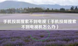 手机投屏搜索不到电视（手机投屏搜索不到电视机怎么办）