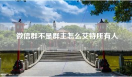 微信群不是群主怎么艾特所有人