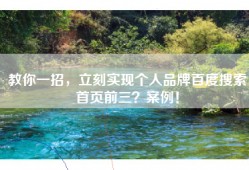 教你一招，立刻实现个人品牌百度搜索首页前三？案例！