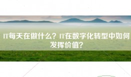 IT每天在做什么？IT在数字化转型中如何发挥价值？