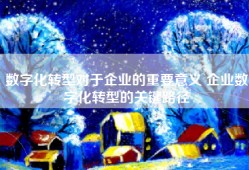 数字化转型对于企业的重要意义 企业数字化转型的关键路径